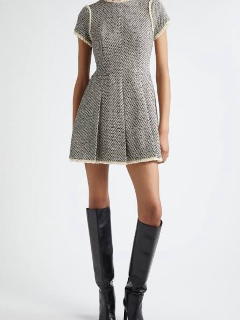 Cinq a Sept metalloc tweed mini dress size 10